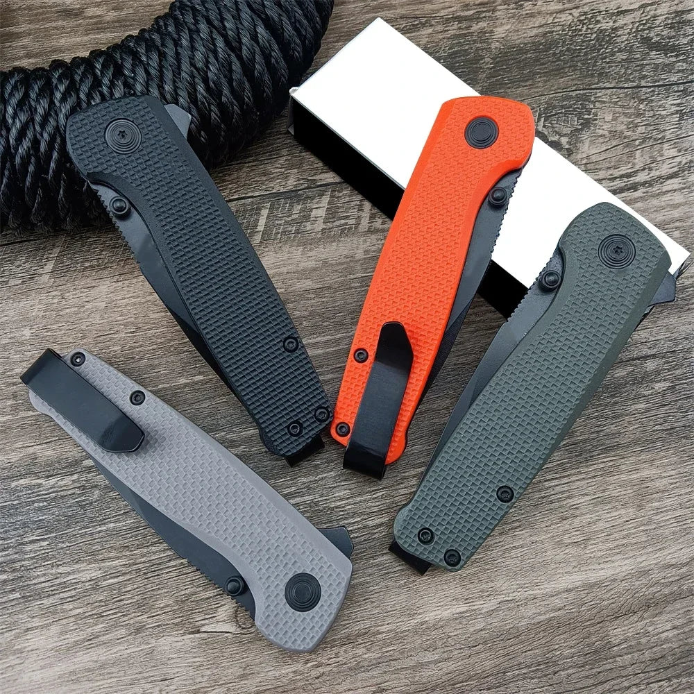 Bearing Survival Flipper Pocket Knife Hunting Camping Edc Self Defense D2 Blade Fiberglass Handle Military Tactical Folding Tool