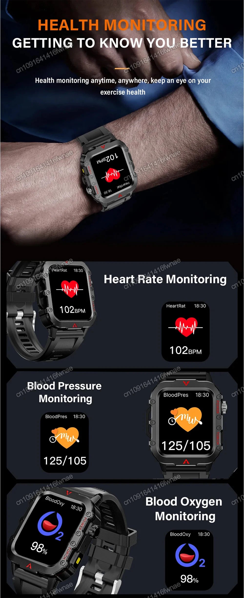 LED Flashlight Smart Watch