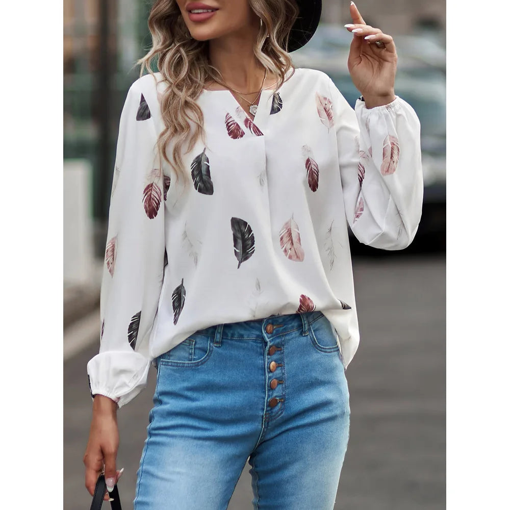 Feather Pattern Blouse
