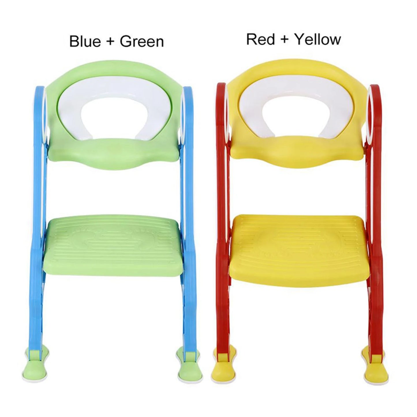 Baby Toddler Soft Toilet Chair Ladder Adjustable Safety Potty Training Seat (Red Yellow)