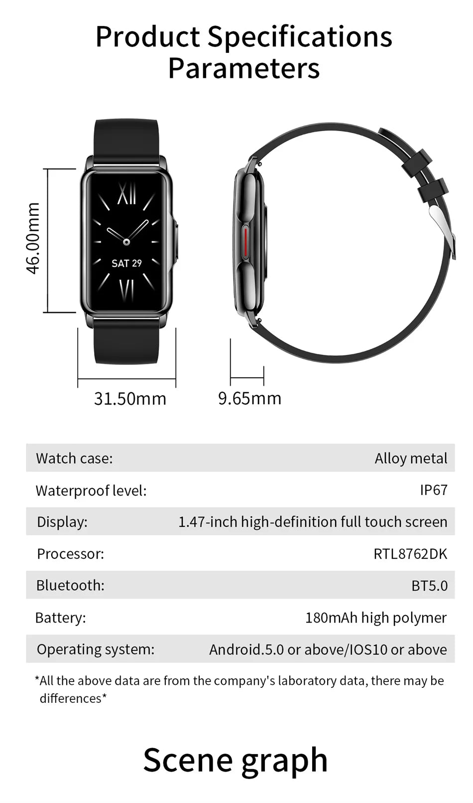 Full Touch GPS Fitness Smart Watch