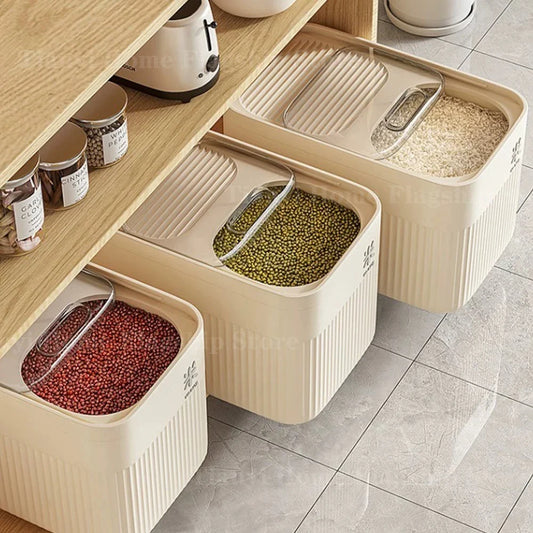 5/10/15KG Rice Storage Box Home with Lid Insect Proof Moisture Proof Rice Box Sealed Jar Kitchen Container Storing Dry Grain