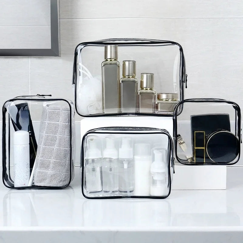 Transparent PVC Waterproof Zipper Makeup Cosmetic Bag