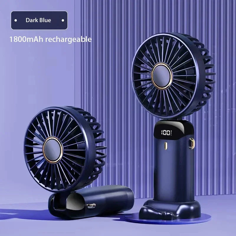 5 Speed Handheld USB Rechargeable Foldable Mini Fan 1800mAh