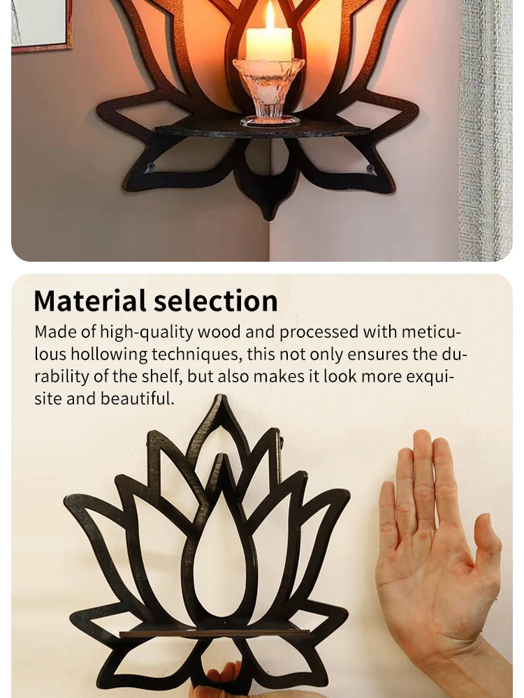 Wooden Lotus Hollow Essential Oil Candle Holder