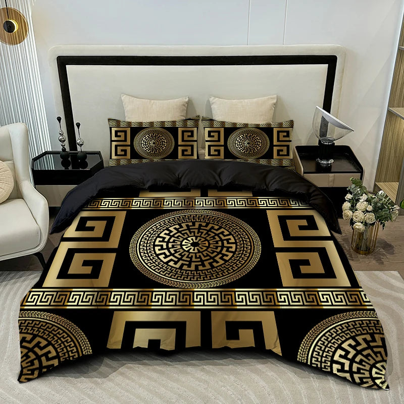 3PC European Style Disc Duvet Cover + Pillow Cases