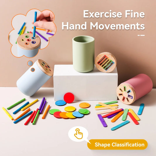 Montessori Silicone Toys Color Sorting Fine Motor Toys Shape Matching Sensory Toys Early Educational Puzzle Toys for Toddlers