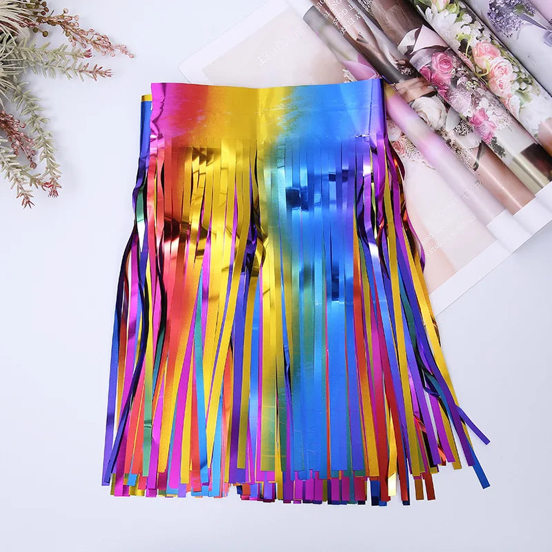 30x300CM Foil Fringe Garland – Streamer Curtain Banner for Wedding, Birthday, and Party Decorations