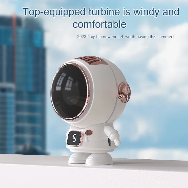 USB Portable Astronaut Hanging Mini Bladeless Cooling Fans Neck Fan