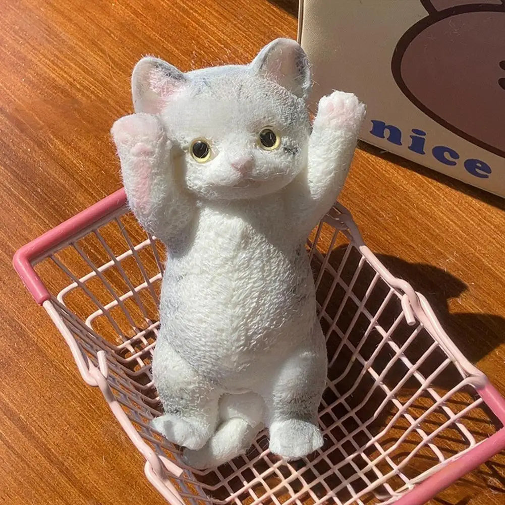 Anxiety Relief Cat Toy Realistic Cat Squeeze Toy for Stress Relief Soft Tpr Fidget Toy for Kids Teens Adults