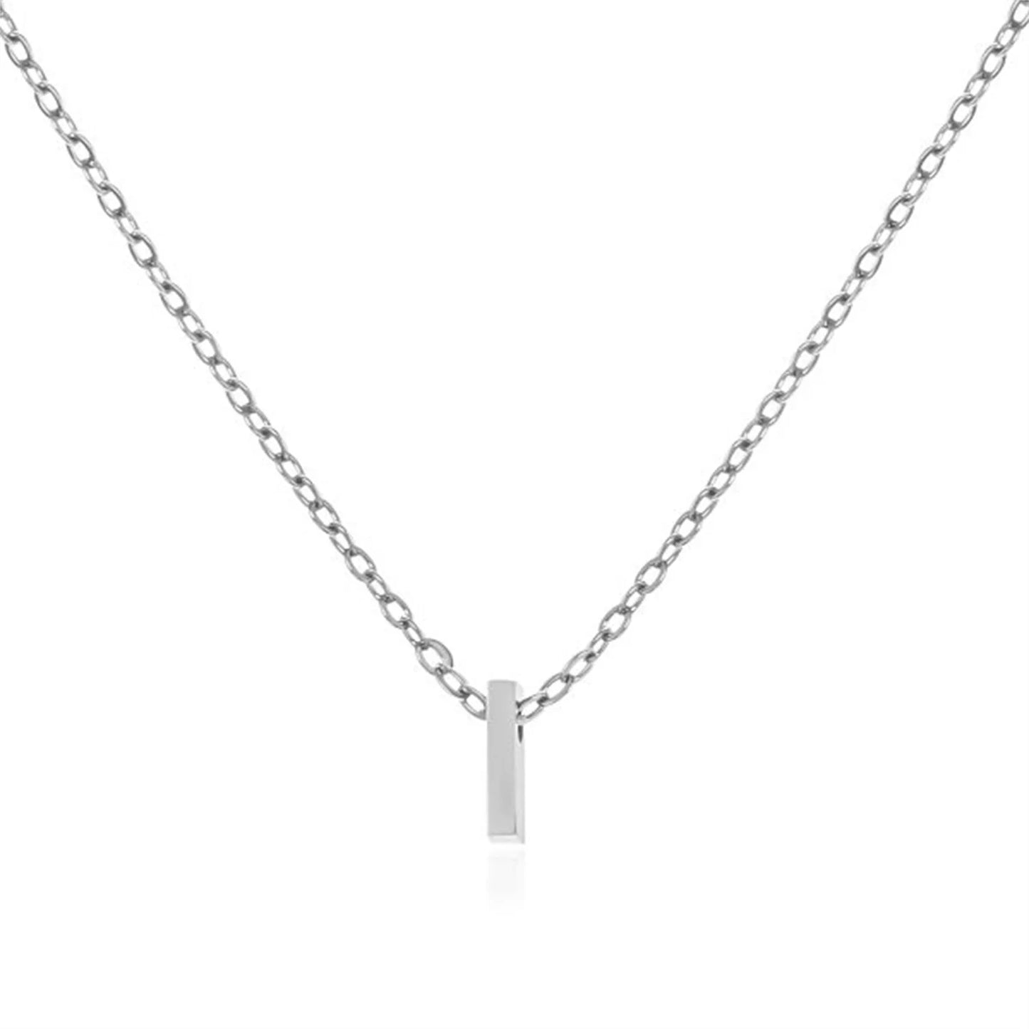 Silver Color Tiny A-Z Initial Letter Necklace for Women Stainless Steel 26 Alphabet Name Pendant Necklaces Jewelry Birthday Gift