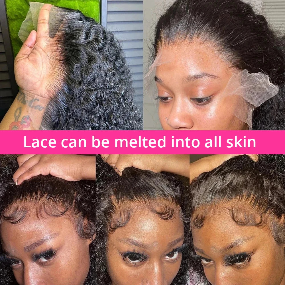 Deep Wave 250% High Density 13x6 HD Lace Frontal Human Hair Wig Brazilian Curly Water Wave Lace Frontal Wigs For Women CEXXY