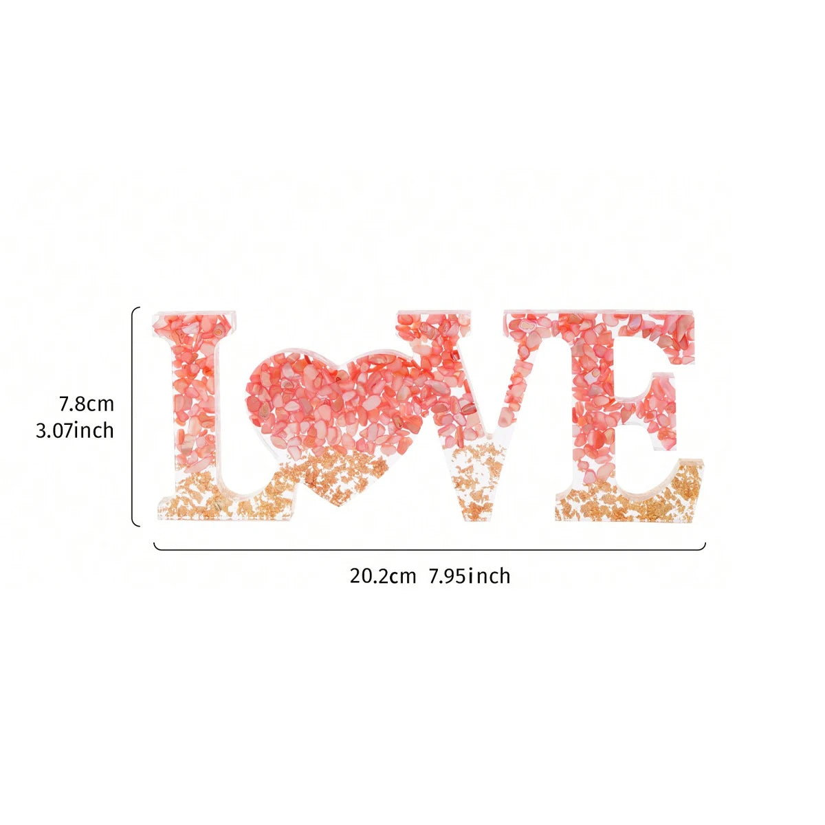 1pc, 7.7*3/7.9*.3 inch resin material creative LOVE letter ornaments, modern creative design decorative crafts