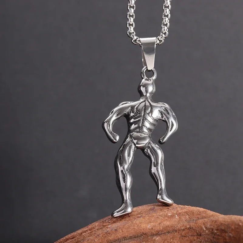Titanium Steel Dumbbell Necklace