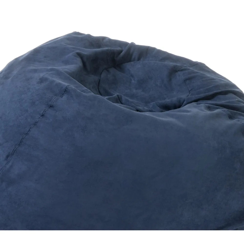 5-Foot Comfortable High-Density Shredded Foam Bean Bag Chair Removable Microsuede Cover Ideal Reading and Bedroom