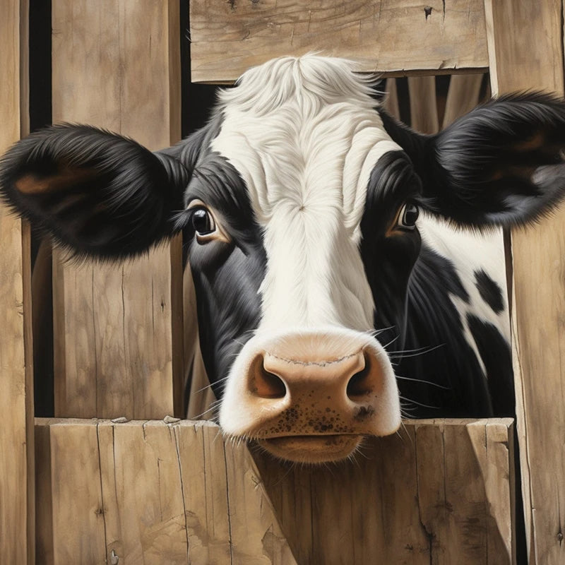 Cute Cow DIY Diamond Painting Kit Funny Ox Animals Pictures Diamond Embroidery Mosaic Oil Painting Handicraft Home Decor
