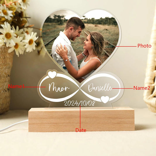 Anniversary Couples Gifts Custom Photo Love Frame Personalised Acrylic Plaque Valentine's Day Giftware for Him Her