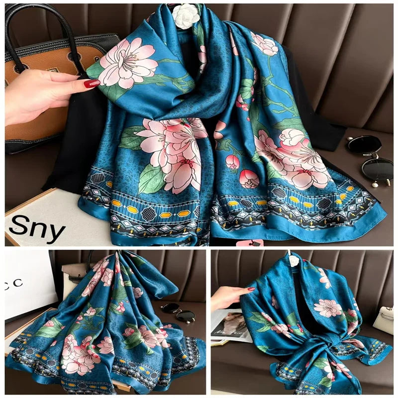 Tensili Brocade Satin Scarf Printed Silk Shawls