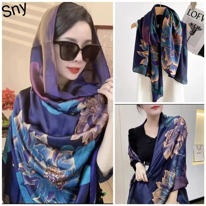 Tensili Brocade Satin Scarf Printed Silk Shawls