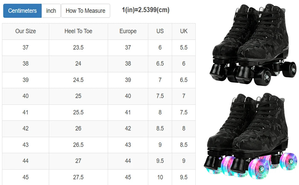 Outdoor Roller Skates Sports Double Row Skates Quad 4 Wheels Skating Women Flashing Roller Skates Shoes for Men Youth Boys Girls