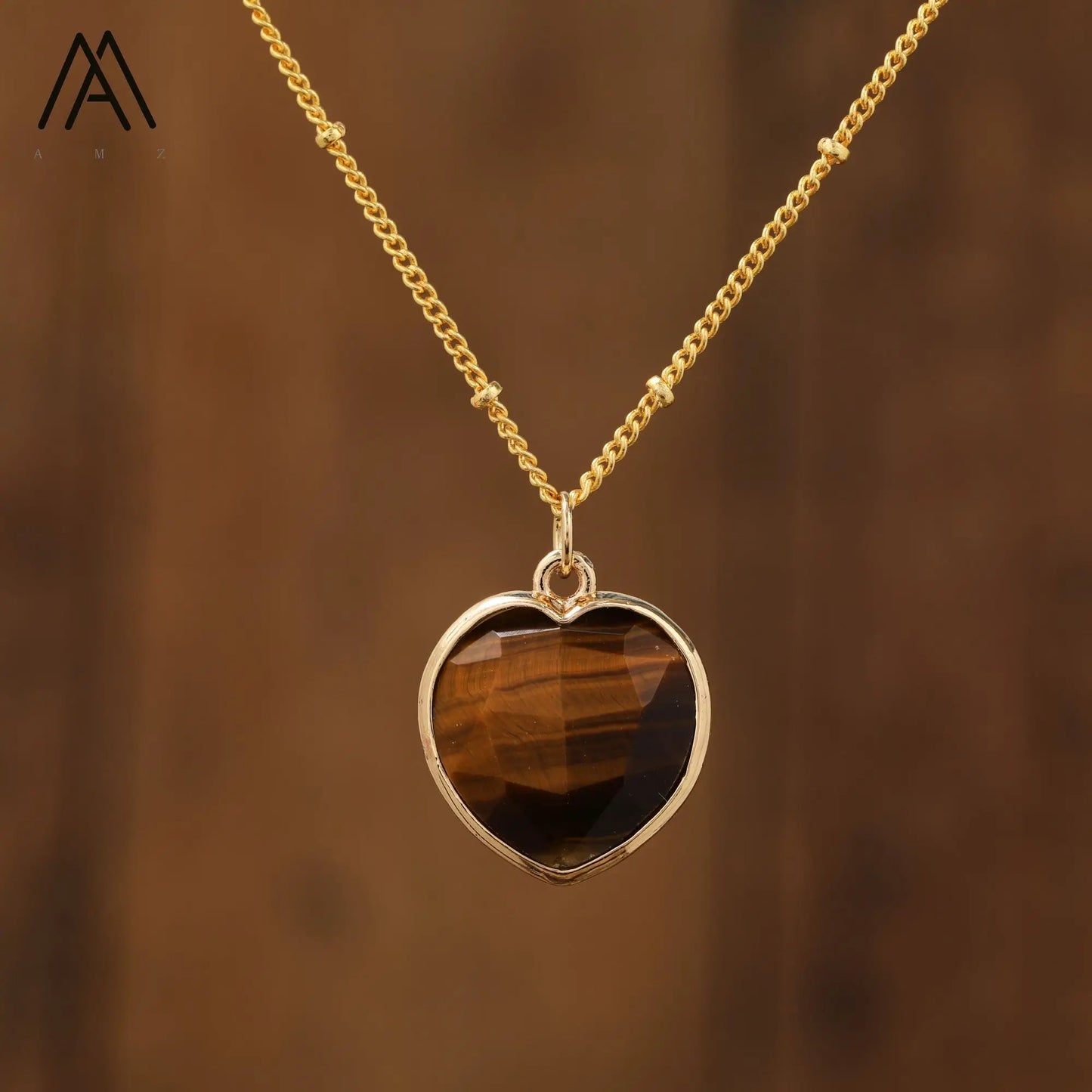 Natural Roses Quartz Heart Pendant Necklace For Women Elegant Romatic Gems Stone Necklace Jewelry Gifts Dropship
