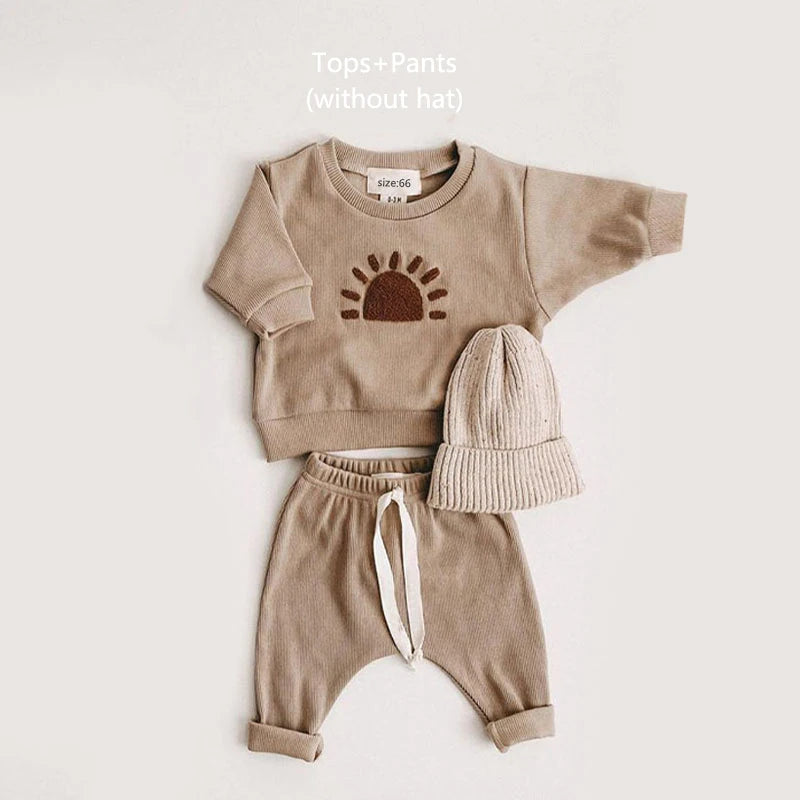 Spring Autumn Baby Boy & Girls 2pcs Long-Sleeved Sweatshirts+PantsSuit Outfits