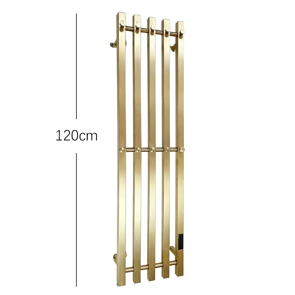 Bathroom Electric Towel Warmer Heated Towel Rack Plug-in/Hardwired Towel Radiator 120CM 3/4 Bars Wall Mount Towel Dryer