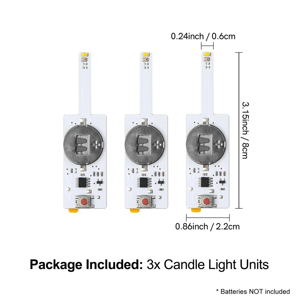 3-6Pcs/set Creative Blow-Out LED Candle Light for Light-Up Birthday Card Perfect for Scrapbook layouts and POP-up Projects Light