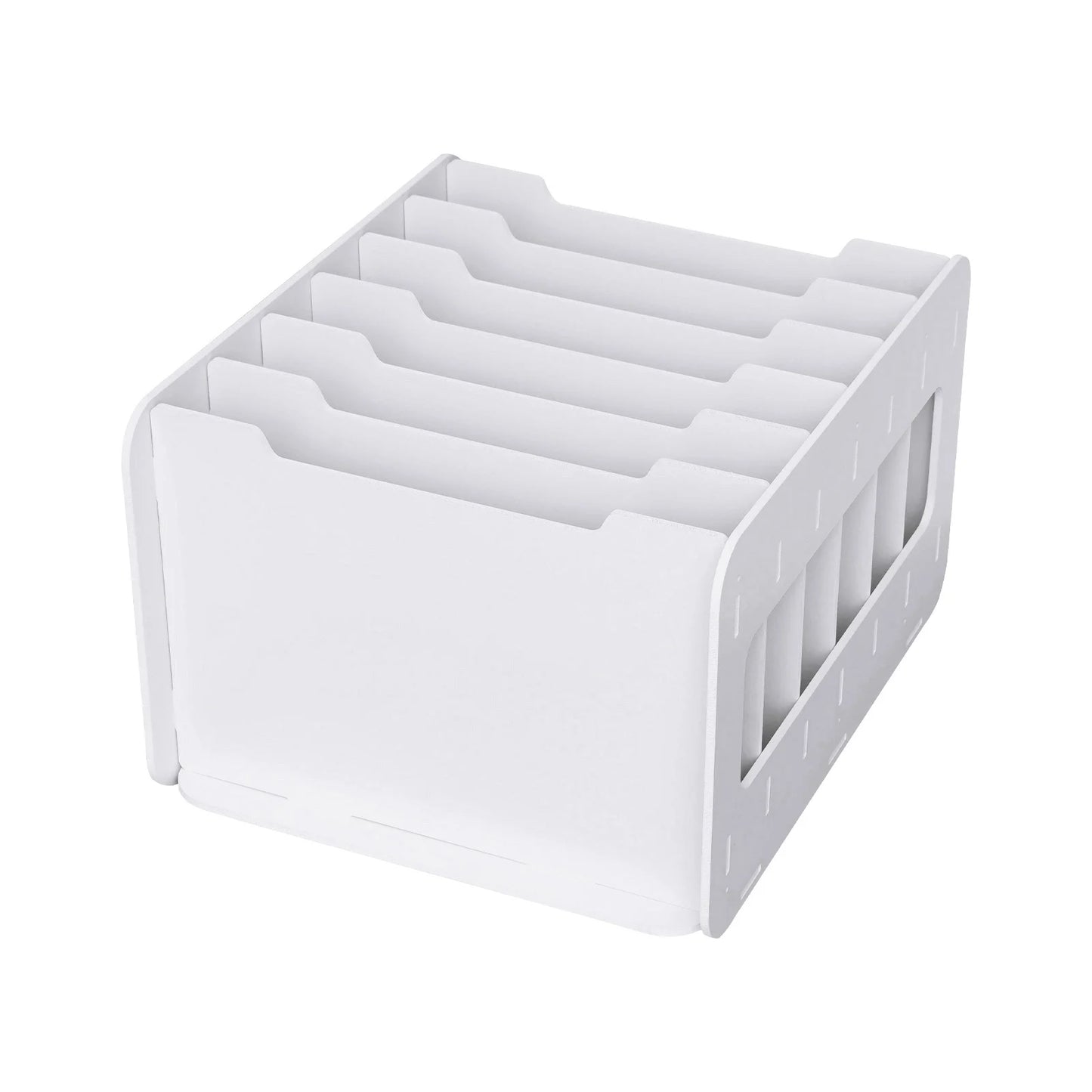 7 Tier White Wooden Office Desk Desktop Organizers and Accessories Letter Tray Paper Sorter Holder File Rack Shelf Lite