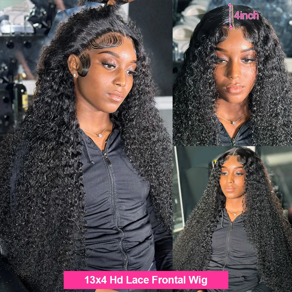 Deep Wave 250% High Density 13x6 HD Lace Frontal Human Hair Wig Brazilian Curly Water Wave Lace Frontal Wigs For Women CEXXY