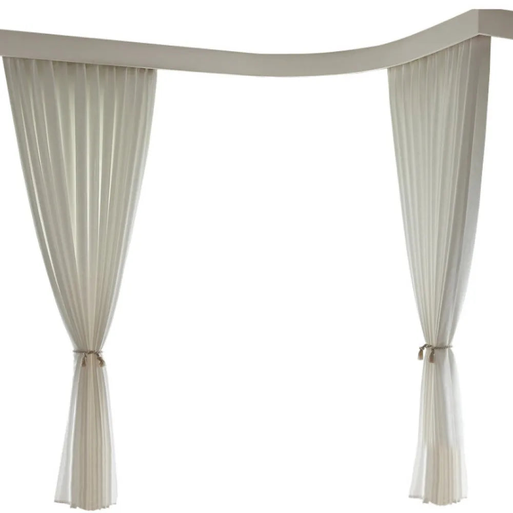 Indoor/Outdoor Mosquito Netting Curtain 63 in. x 84 in. Gray (2 Panel)