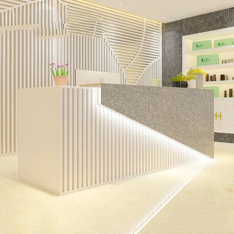 Spa Reception Furniture Minimalist Beauty Salon Storage Aesthetic Supermarket Counter Table Luxury Office Lectern Simple Cafe