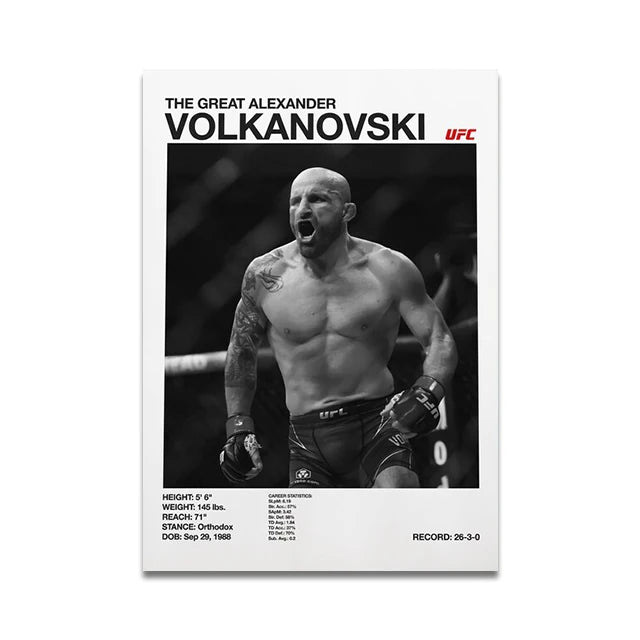 MMA Boxing Fighting Star Canvas Wall Art Print Poster