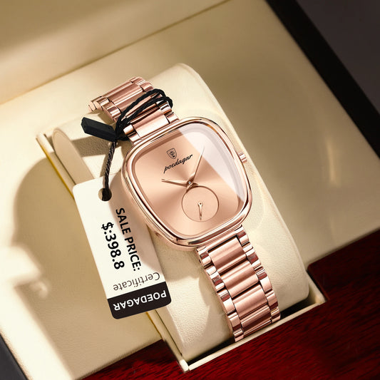 POEDAGAR Women’s Elegant Watch – Classic Luxury Design with Waterproof Stainless Steel Band