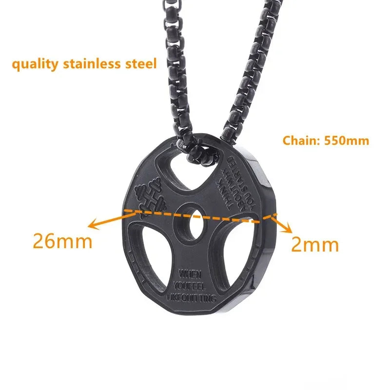 Titanium Steel Dumbbell Necklace