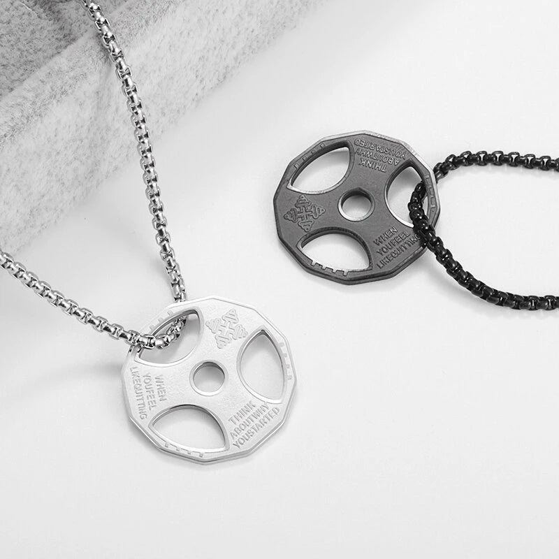 Titanium Steel Dumbbell Necklace