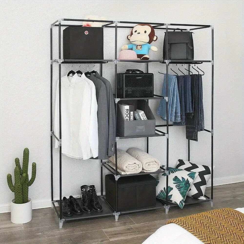 High Quality 69" Portable Closet Wardrobe Clothes Storage Organizer w/Shelf