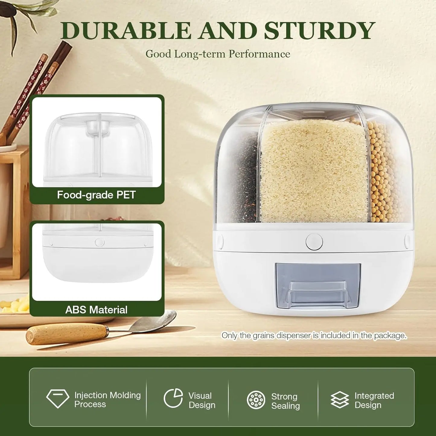 Rotary Dispensing Candy Bucket, Multi-grid Large Capacity Grain Storage Container,candy,grain Food,large Capacity Storage Bucket