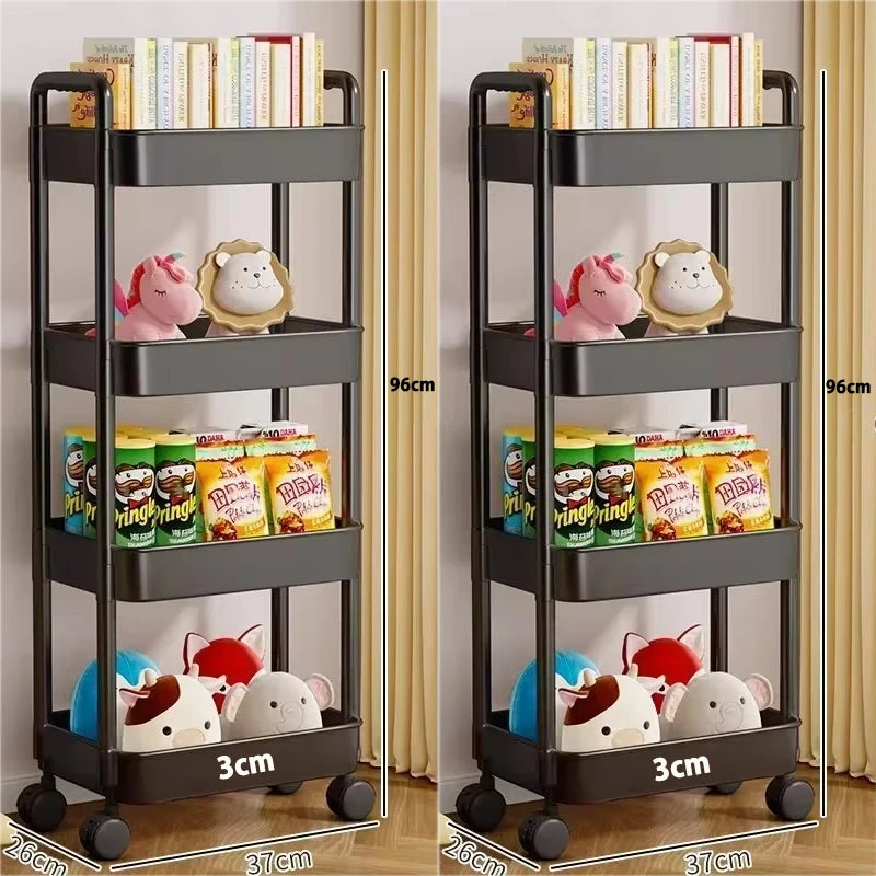 Mobile Kitchen Bookshelf Storage