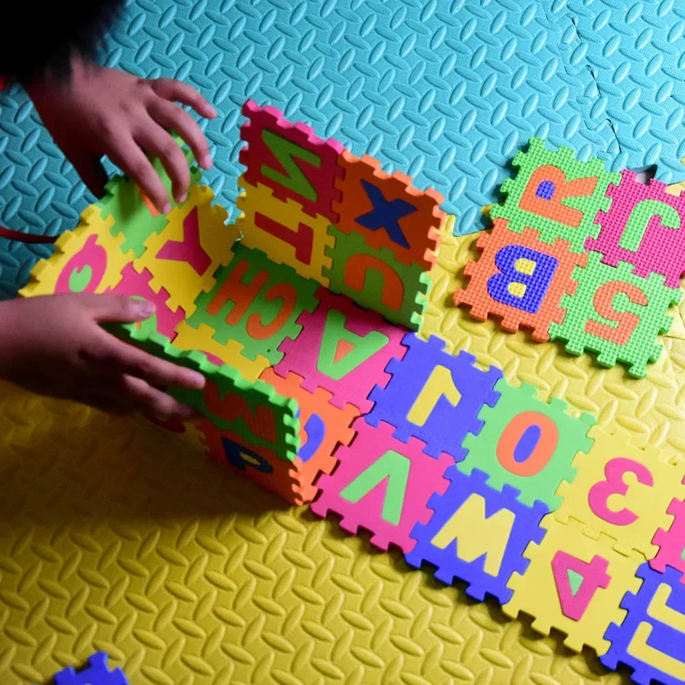 Play Mats 36pcs 9cm Number Alphabet Puzzle Foam Maths Educational Toy Gift Floor Soft Cushion Carpet Baby Crawl Mat Jigsaw Toys