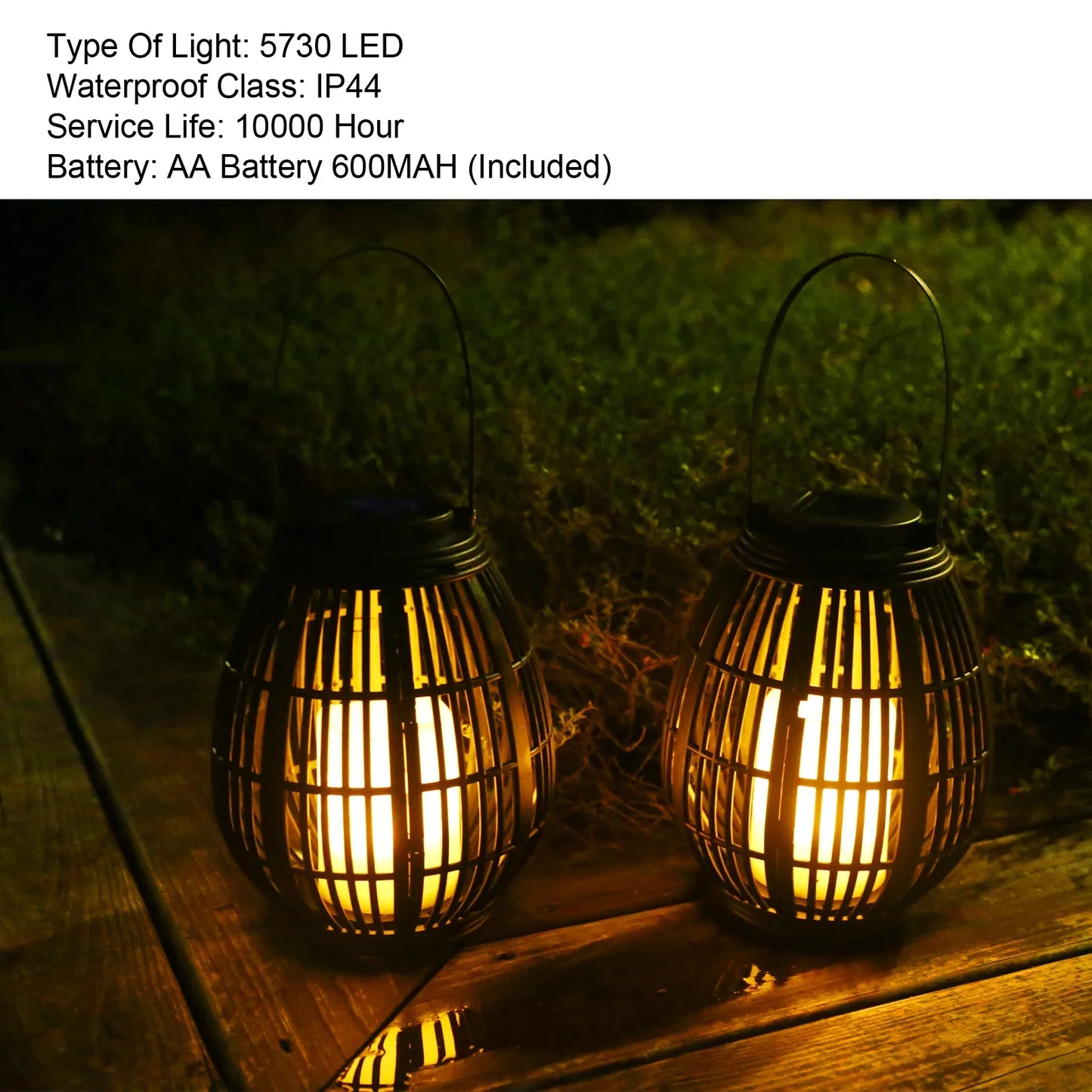 Solar Garden Lantern LED Outdoor Solar Lantern Waterproof Decorative Rattan Lantern For Patio Pathway Courtyard