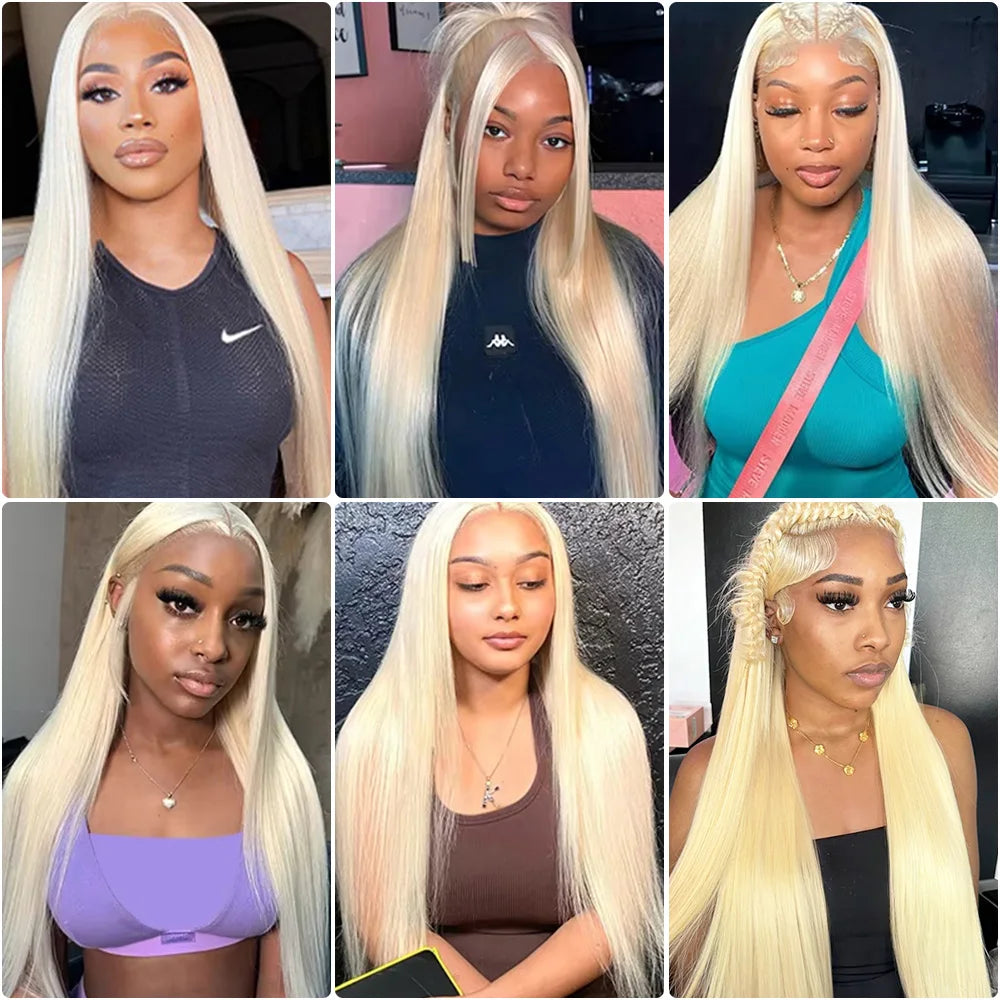 Blonde 613 13x6 Lace Frontal Wig HD 613 Lace Front Human Hair Wig for Women Pre Pucked Straight 100% Human Hair Wigs Can Be Dyed