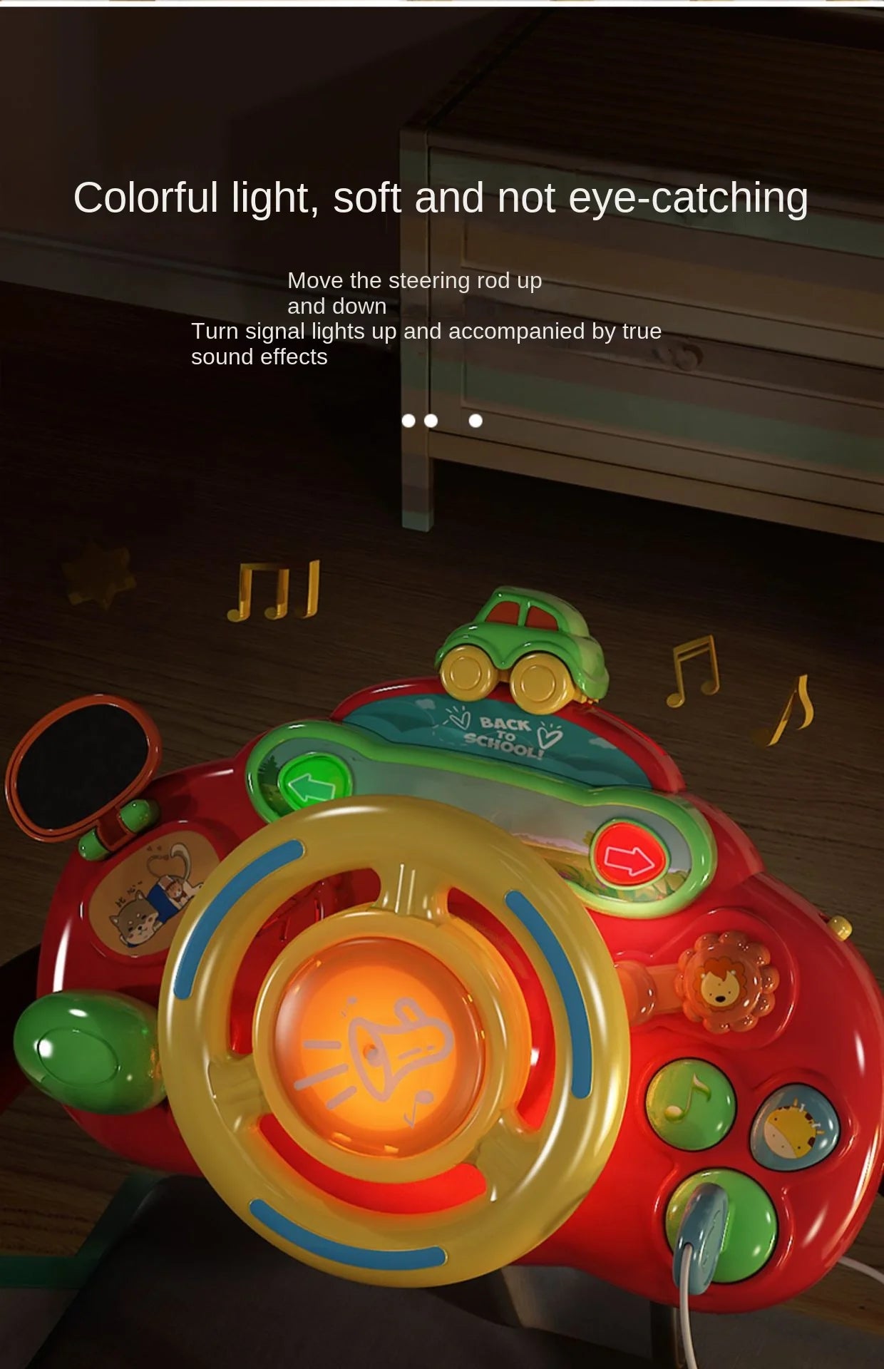 Baby Toy Electric Simulate Driving Car Co-pilot Steering Wheel