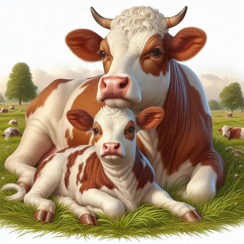 Cute Cow DIY Diamond Painting Kit Funny Ox Animals Pictures Diamond Embroidery Mosaic Oil Painting Handicraft Home Decor