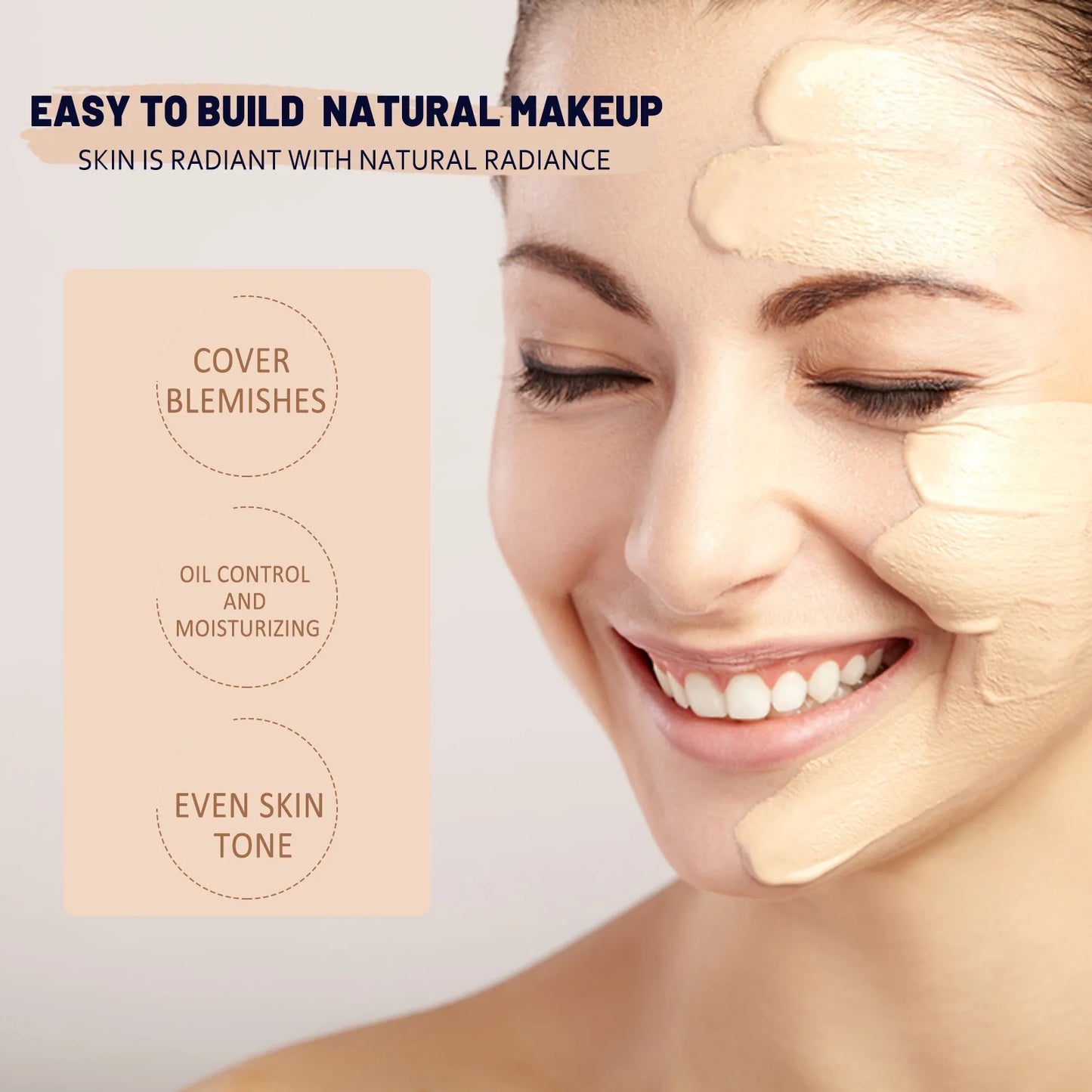 CC Foundation Cream Natural Moisturising Waterproof Brightening Foundation