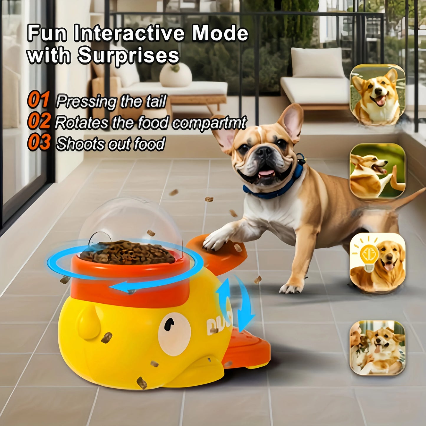 Automatic Pet Feeder Toy – Interactive Slow-Feed Bowl for Cats & Dogs, Fun Training Reward Game, No Batteries