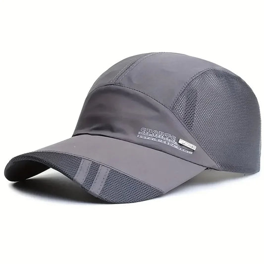 1pc Breathable Mesh Baseball Cap, Quick-Dry Polyester Sports Hat for Fishing Golf Sun Protection, Breathable Fishing Golf Cap