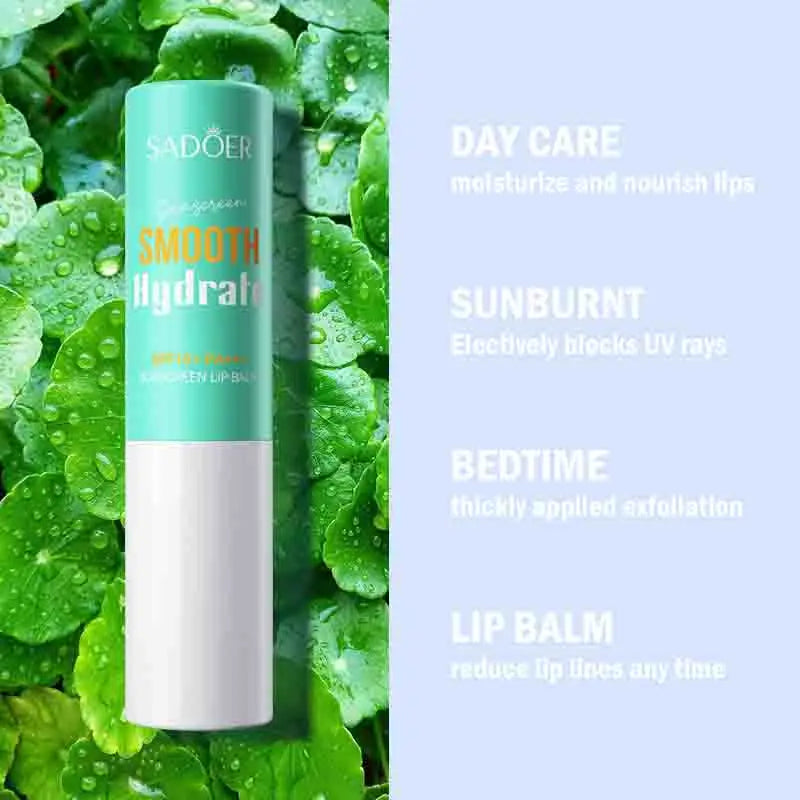 SADOER Spf 15+ Lip Sunscreen Solar Blocker Moisturising Lip Balm