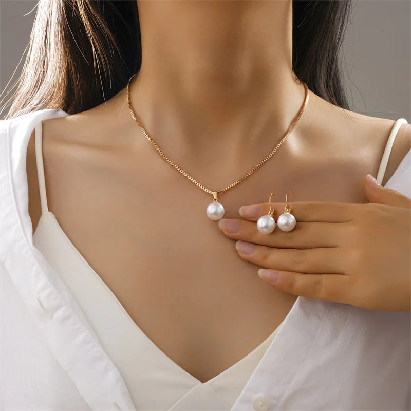 3Pc Pearl Jewelry Set