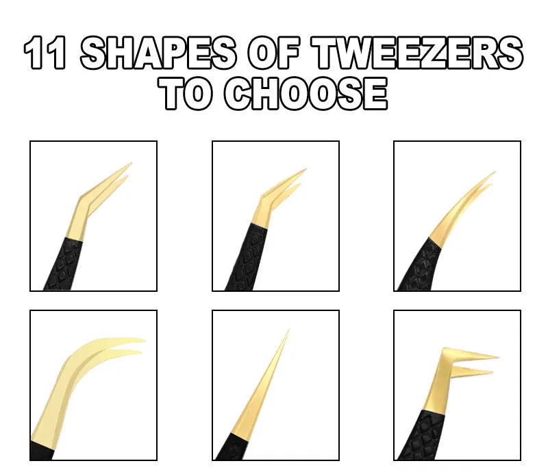 Black Stainless Steel Eyelash Tweezer